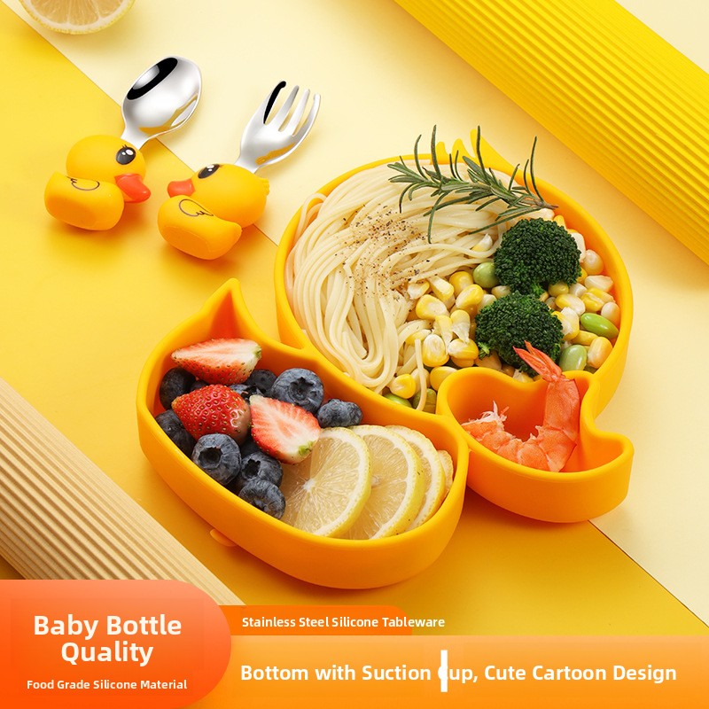 Baby Food Yellow - Набор детской посуды из силикона и