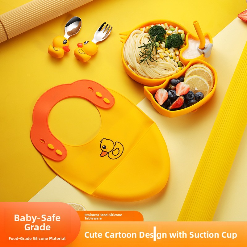 Набор детской посуды из силико – обзор и цена Baby Food Yellow